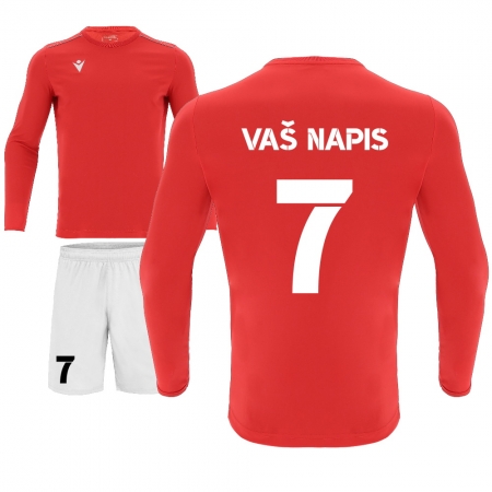 Macron Sportswear Kompleti s tiskom Cici Rigel Bas. Dolgi Rdeča | Otroški nogometni dres | Macron Sportswear