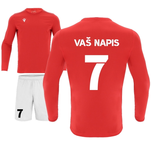 Macron Sportswear Kompleti s tiskom Cici Rigel Bas. Dolgi Rdeča | Otroški nogometni dres | Macron Sportswear